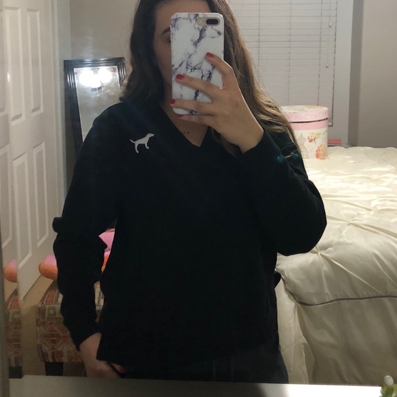 VICTORIA’S SECRET PINK BLACK PULLOVER HOODIE - Picture 2 of 6
